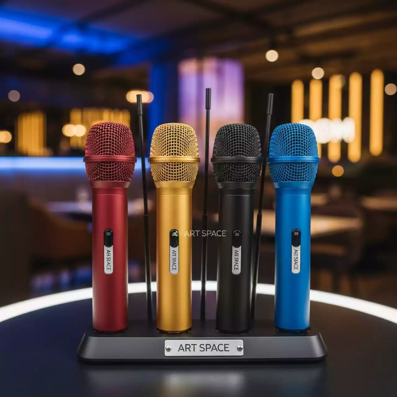 Аренда Радиомикрофоны реплики разных цветов в ресторане «D.O.M» — ART SPACE