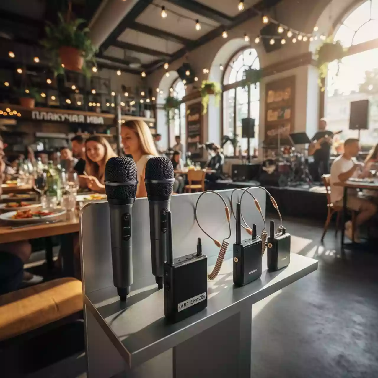 Аренда Радиомикрофоны ручные гарнитуры Leicozic в ресторане «Плакучая Ива» — ART SPACE