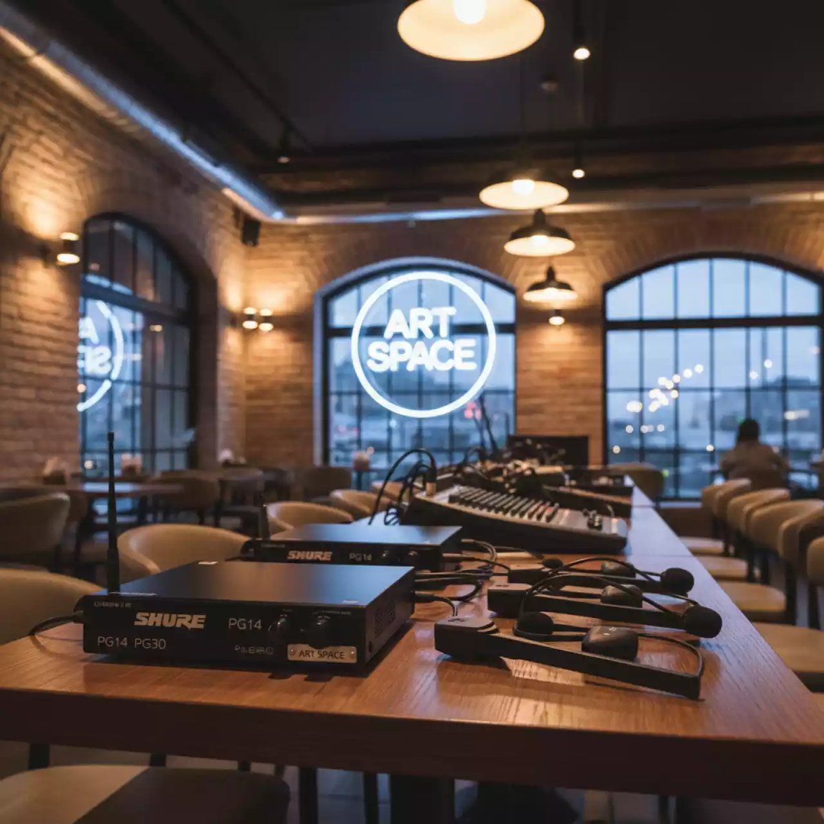 Аренда Радиосистема головная Shure PG14 PG30 в ресторане «Сыроварня» — ART SPACE