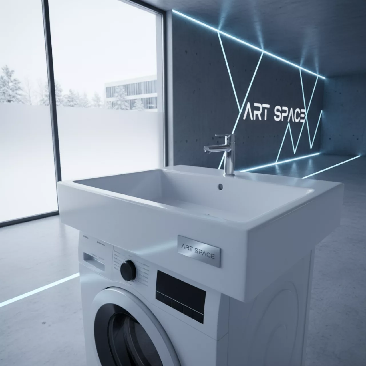 Аренда Раковина AM.PM X Joy 100 см на стиральную машину правая в санатории «Заполярье» — ART SPACE