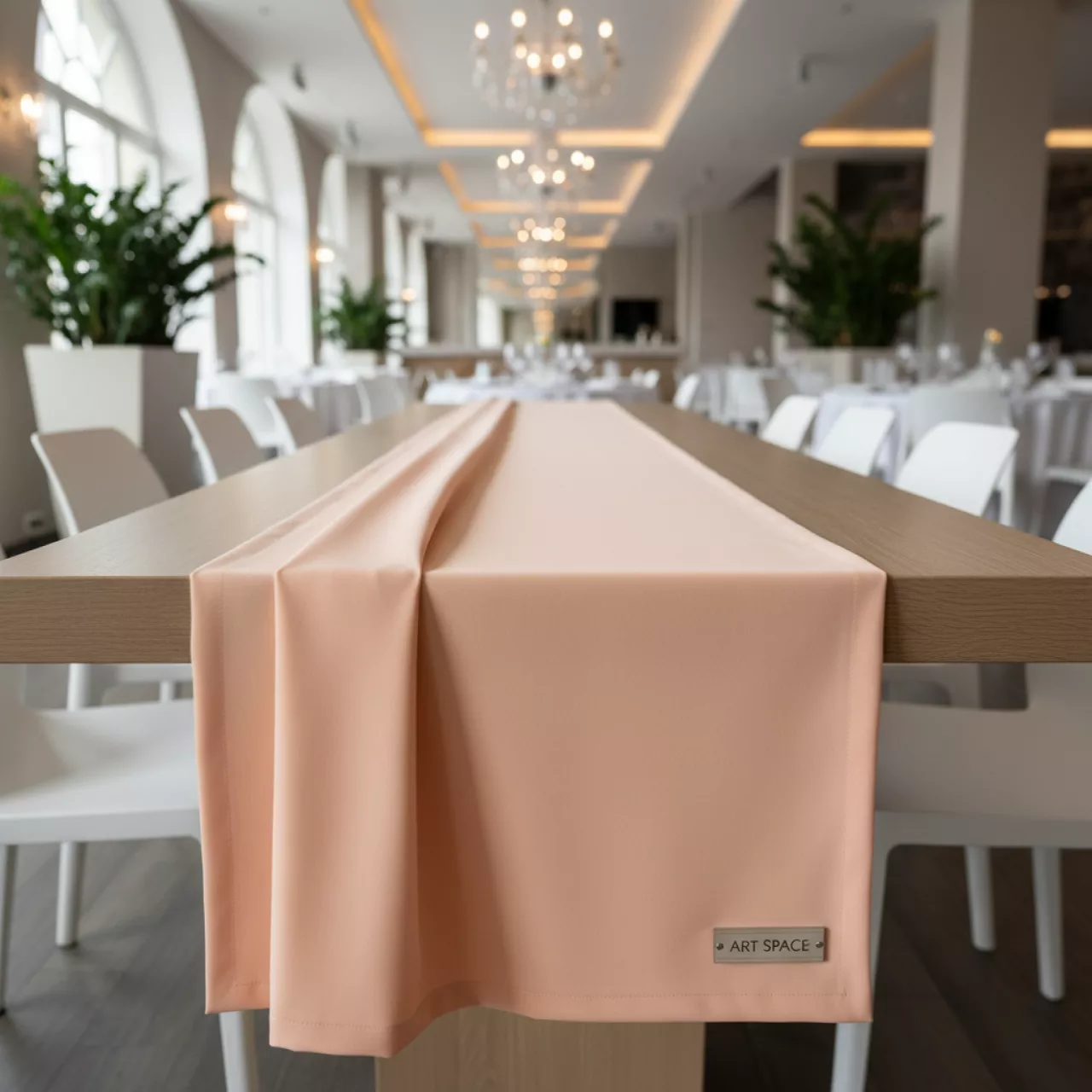 Аренда Раннер персиковый 36х215 см в ресторане «Магеллан» — ART SPACE