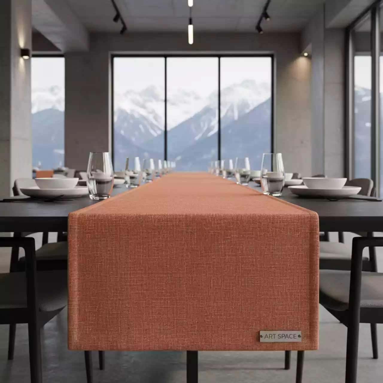 Аренда Раннер текстильный кирпичный 45х450 см в ресторане «D.O.M» — ART SPACE