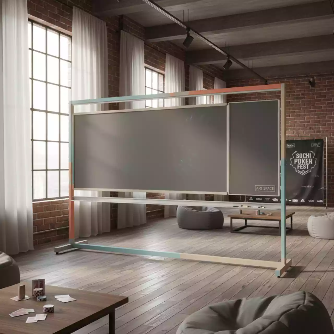 Аренда Рельсовая система для интерактивной меловой доски Базис 3000х1200 в лофте «Студия 21» — ART SPACE