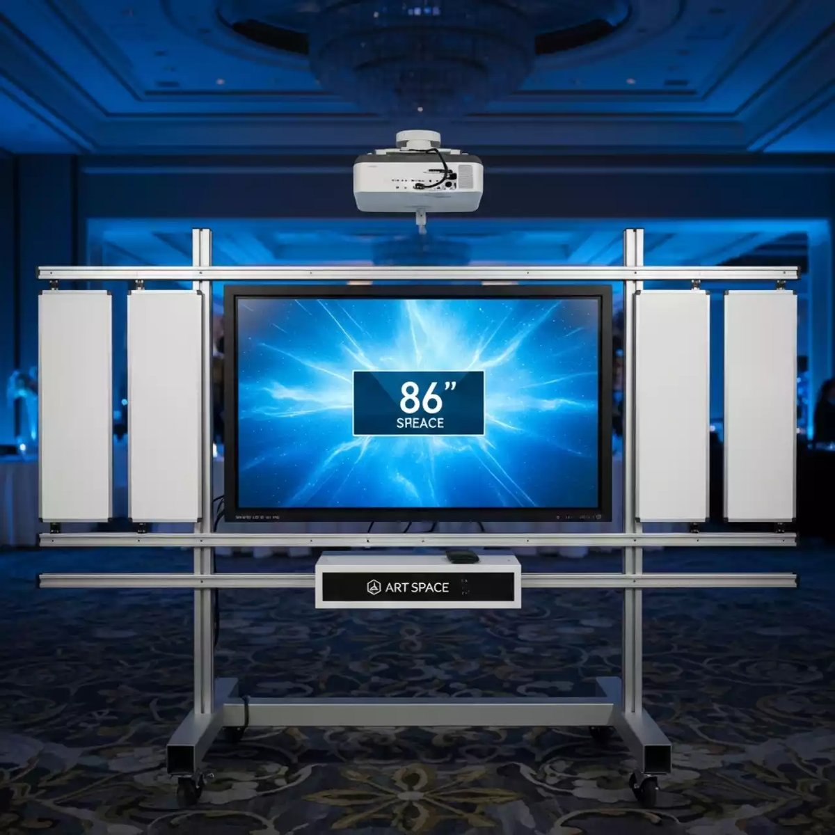 Аренда Рельсовая система Skilo с четырьмя маркерными досками и интерактивной панелью 86 в Bridge Resort — ART SPACE