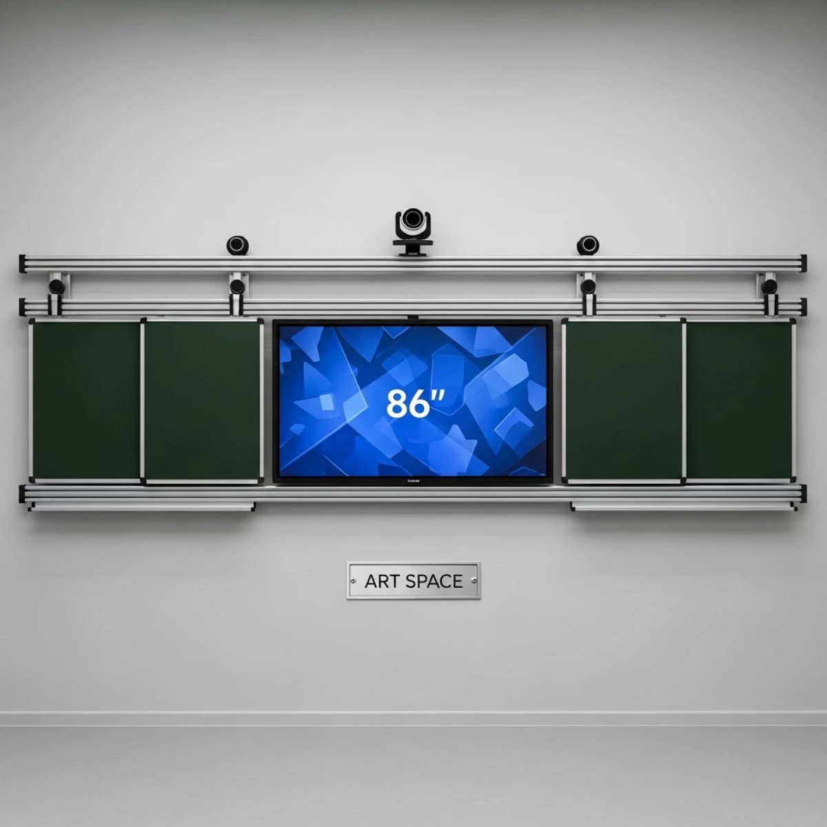 Аренда Рельсовая система Skilo с четырьмя меловыми досками и интерактивной панелью 86 в санатории «Сочи» — ART SPACE