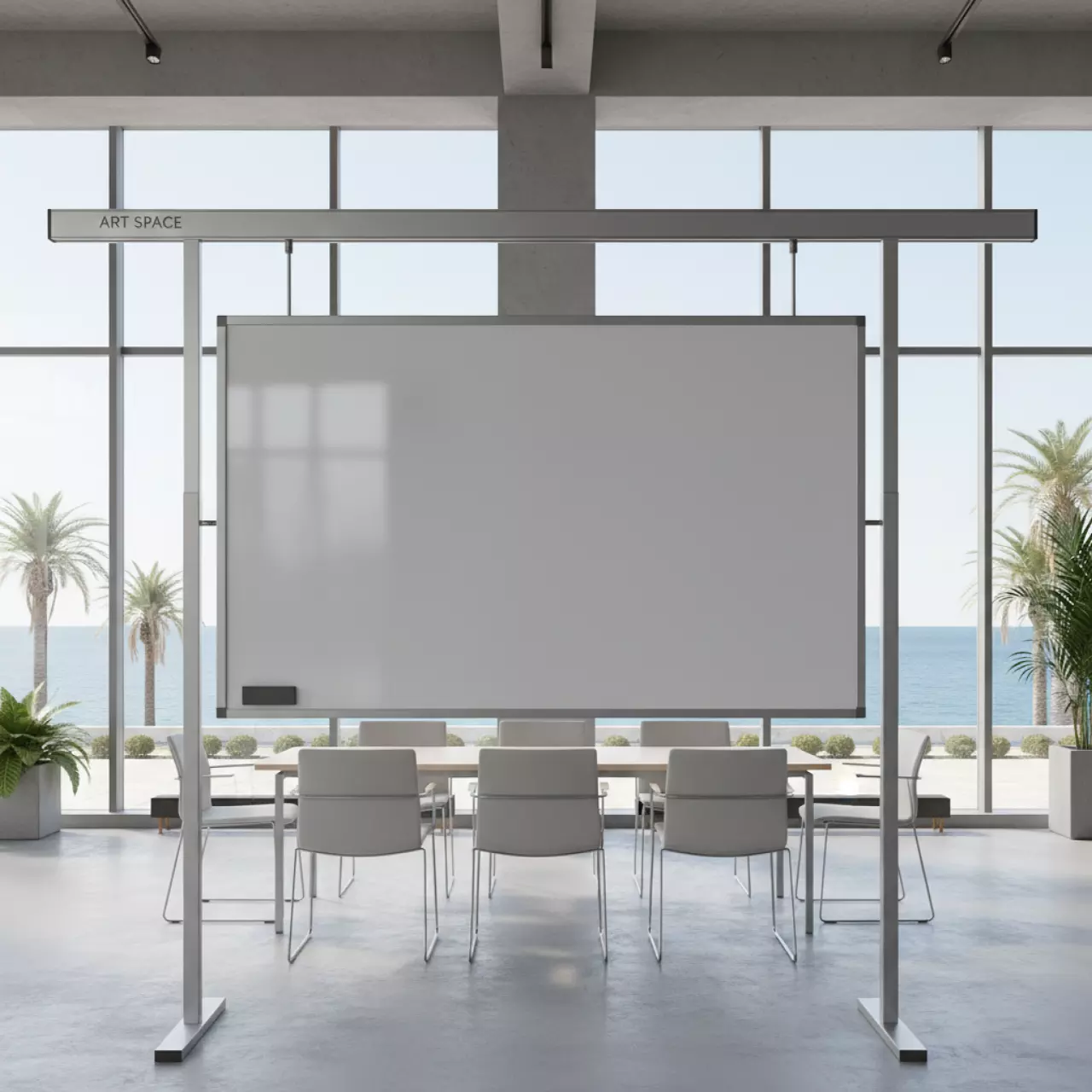 Аренда Рельсовой системы для интерактивной доски Базис 3000х1000 на территории Морпорта Сочи — ART SPACE