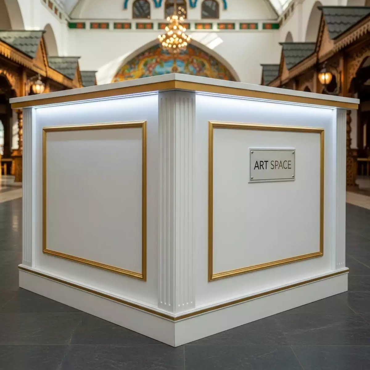 Аренда Ресепшен с LED подсветкой в этно-парке «Моя Россия» — ART SPACE