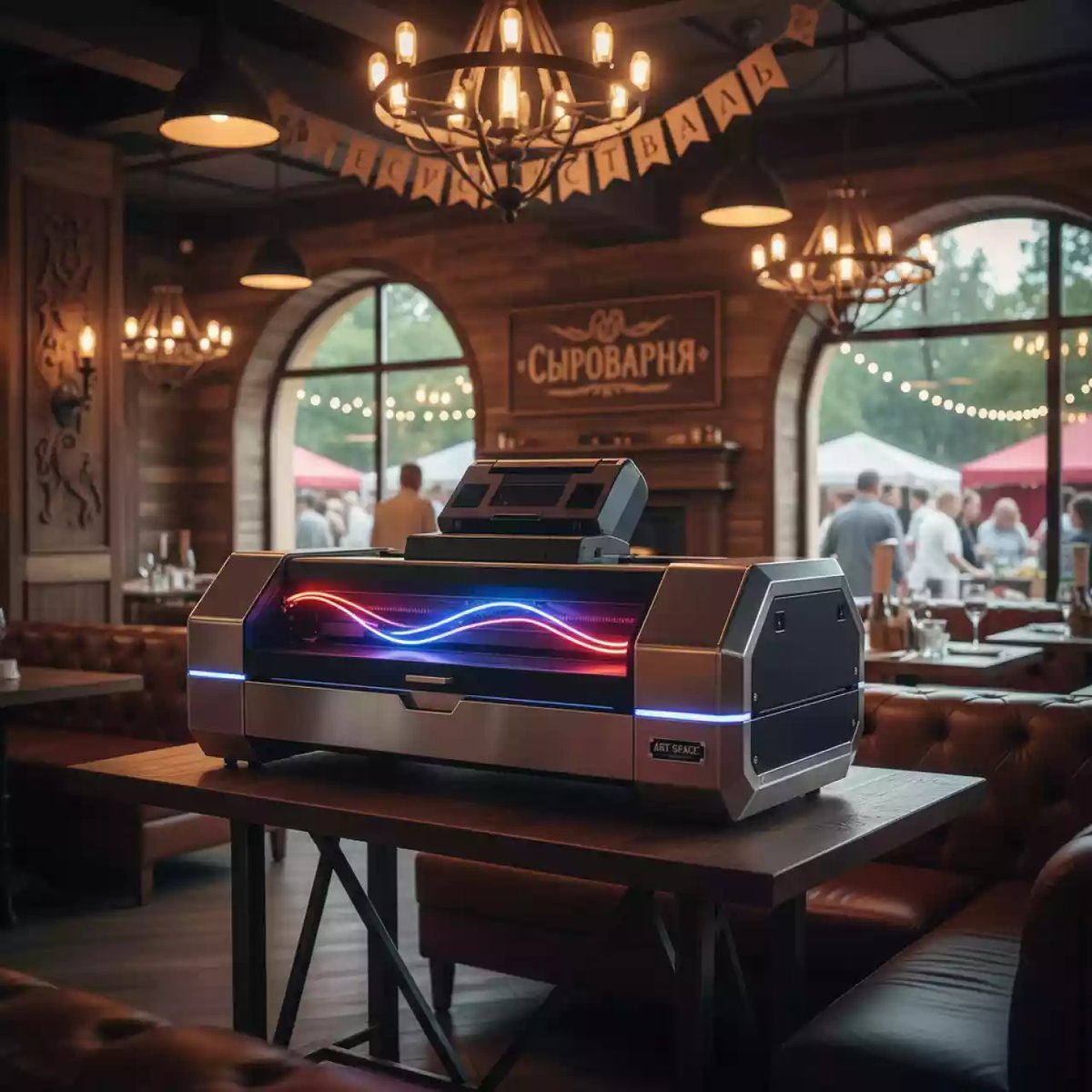 Аренда Режущий плоттер Duplo с автоподачей в ресторане «Сыроварня» — ART SPACE