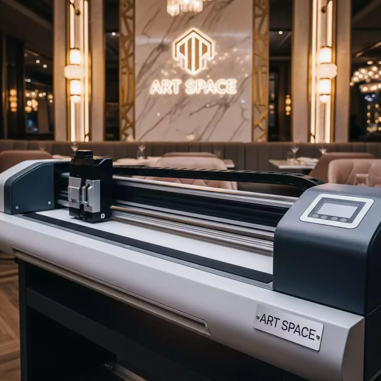 Аренда Режущий плоттер GCC RX II 61 с автоподачей AFR 24S в ресторане «Voda» — ART SPACE
