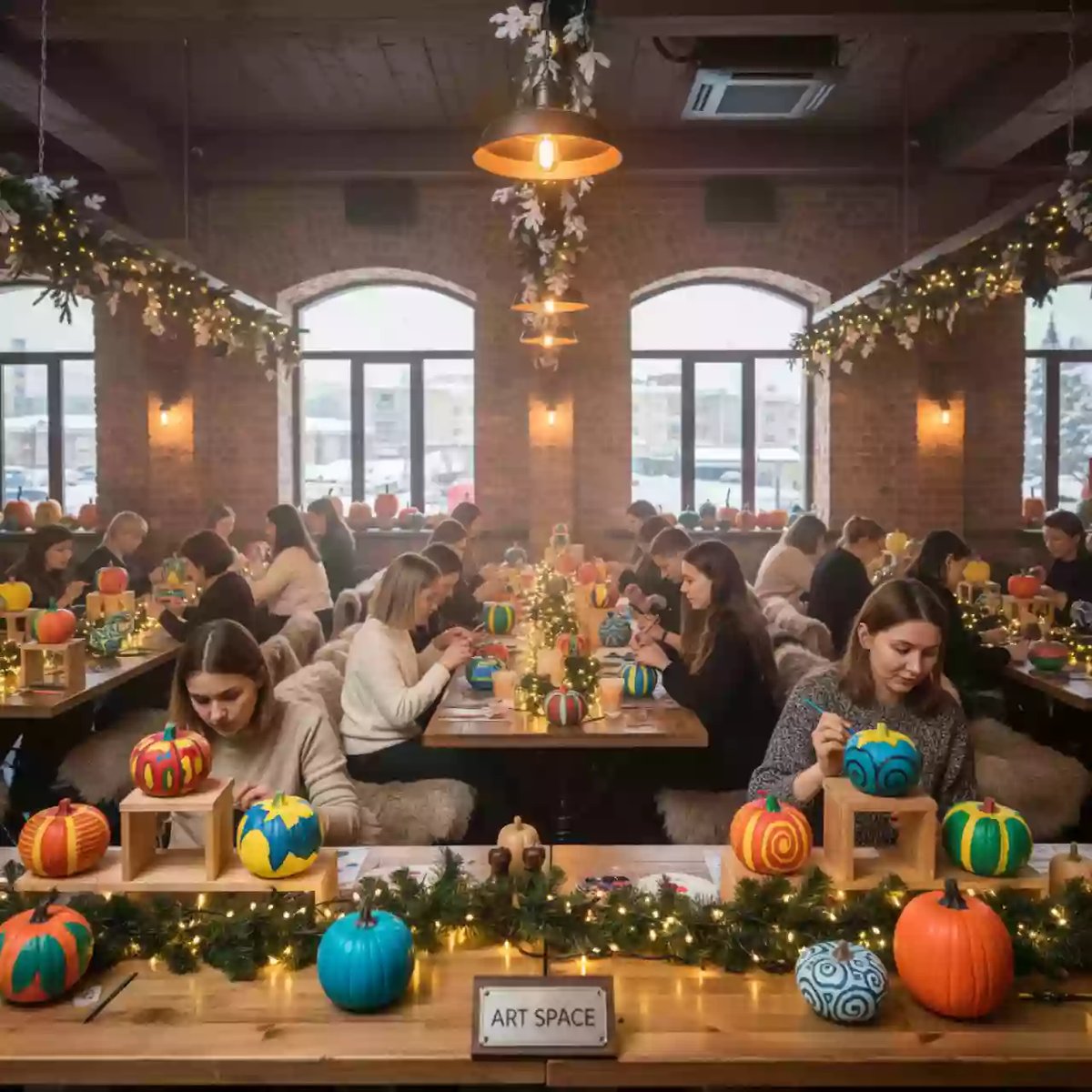 Аренда Роспись мини тыкв в ресторане «Баран-Рапан» — ART SPACE