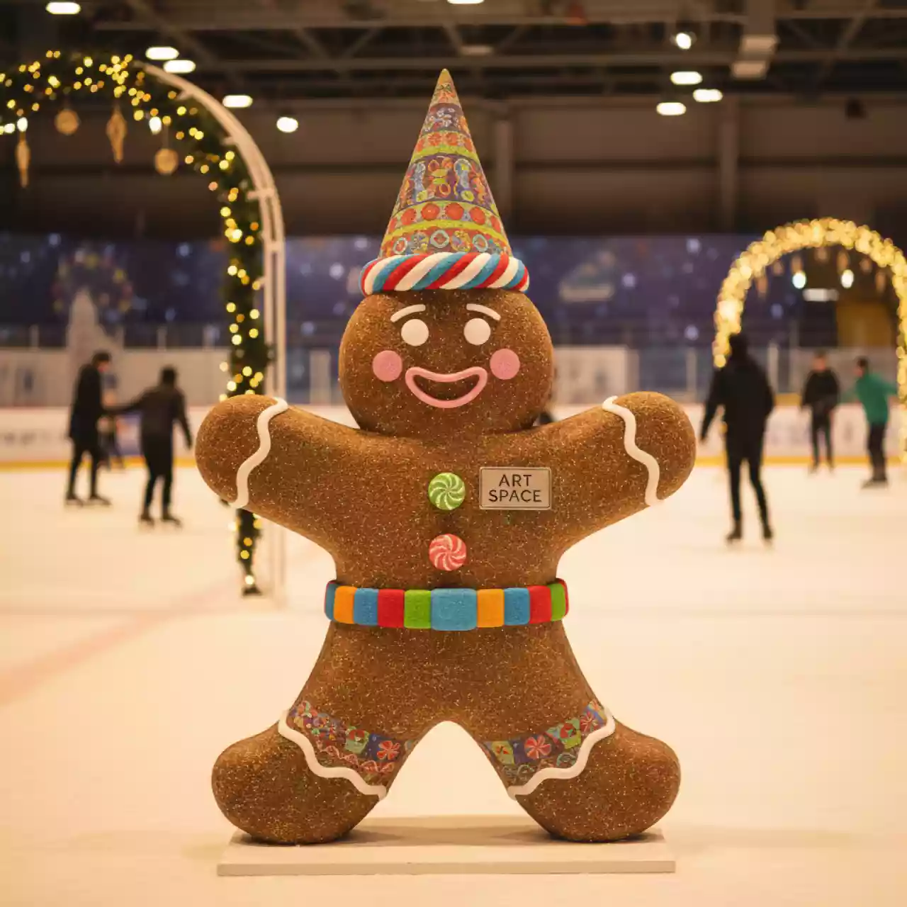 Аренда Ростовая фигура пряничный человек в ледовой арене «Шайба» — ART SPACE