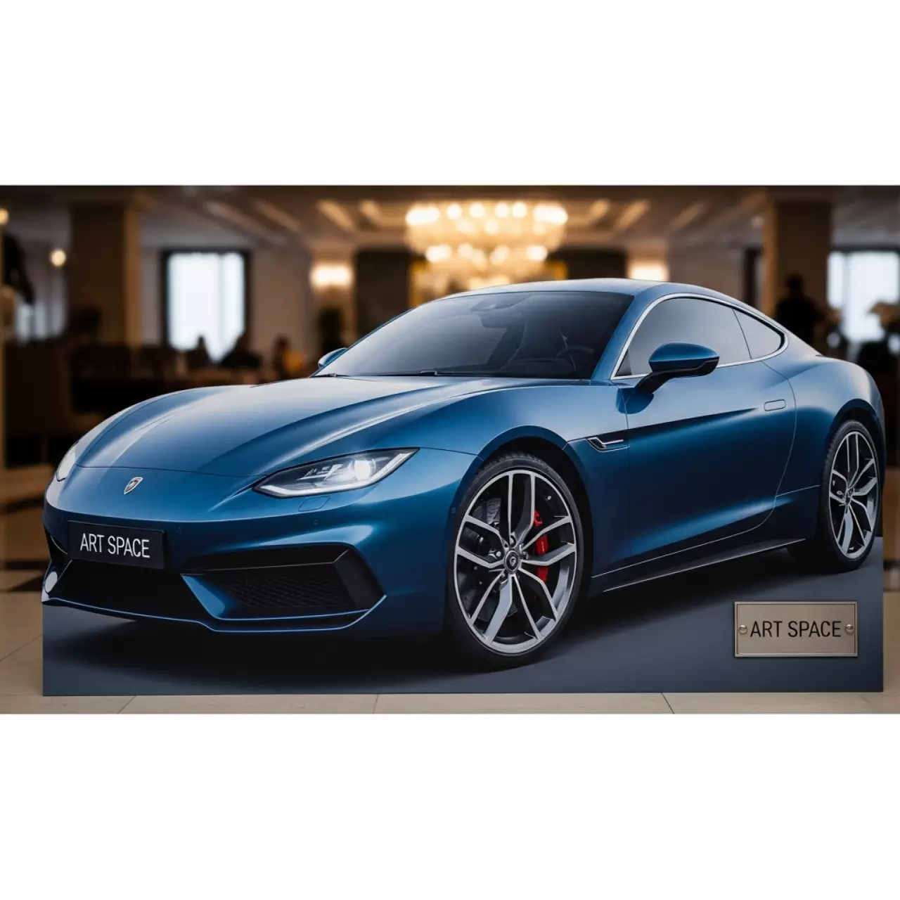 Аренда Ростовая фигура синяя машина в ресторане «Магадан» — ART SPACE