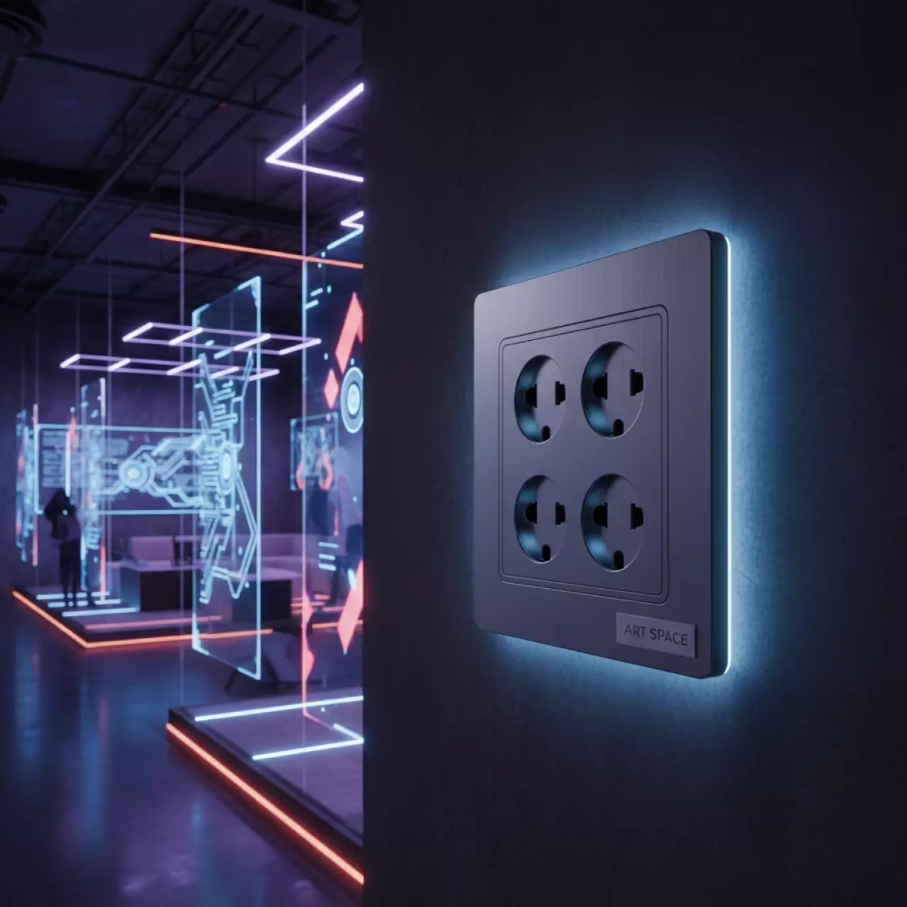 Аренда Розетка двойная с заземлением серая IEK Форс в ресторане «Паруса» — ART SPACE