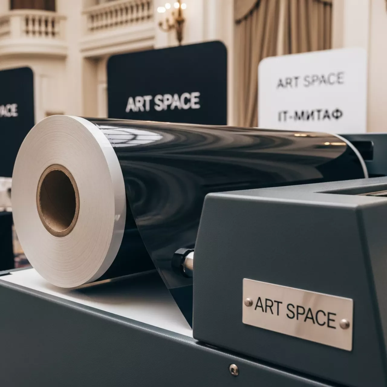 Аренда Рулонная пленка для горячего ламинирования глянцевая 25 30 мкм 635 мм 300 м 1,25 мм в Mövenpick Hotel — ART SPACE