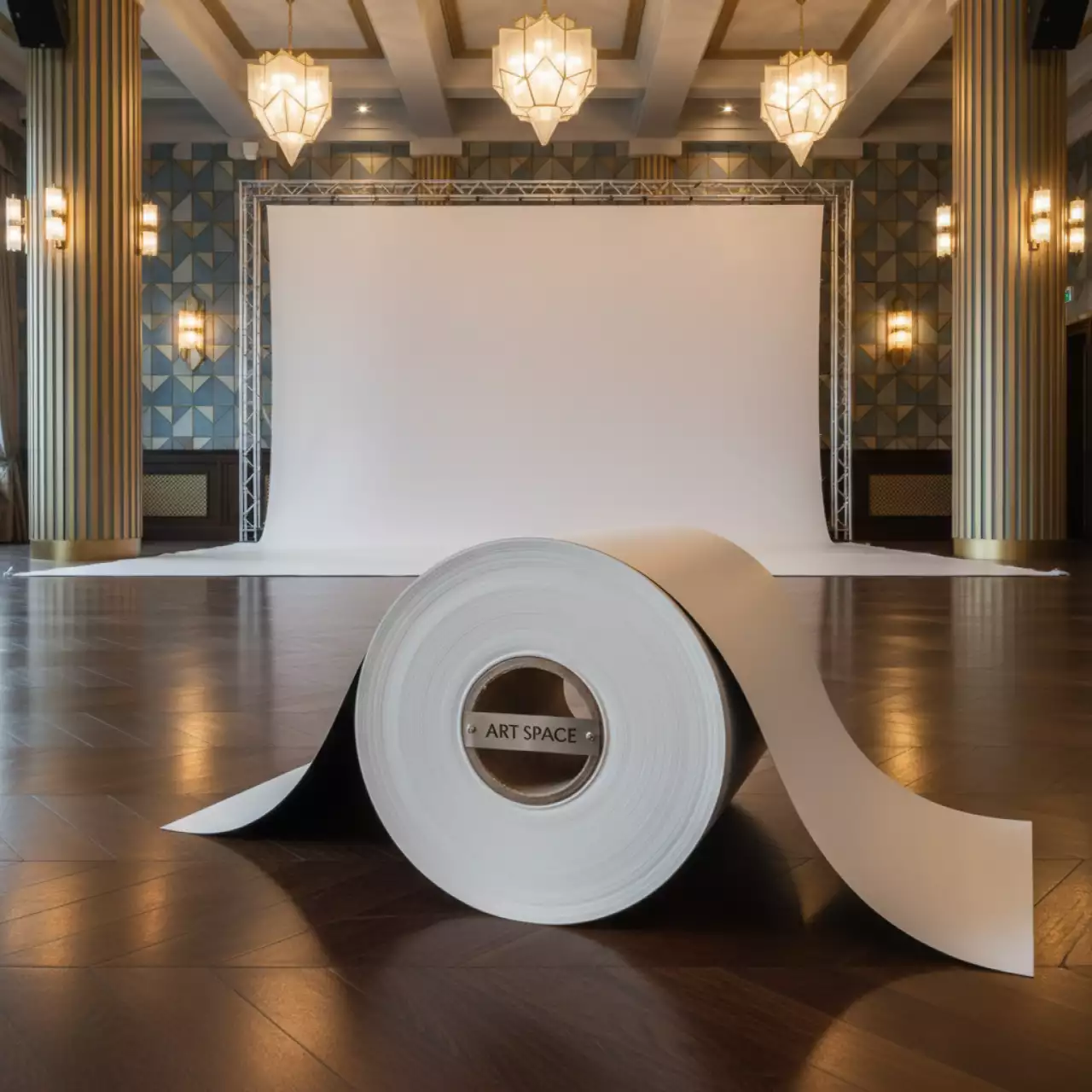 Аренда Рулонная пленка Saviar с черным клеем 100 мкм белая матовая в ресторане «Паруса» — ART SPACE