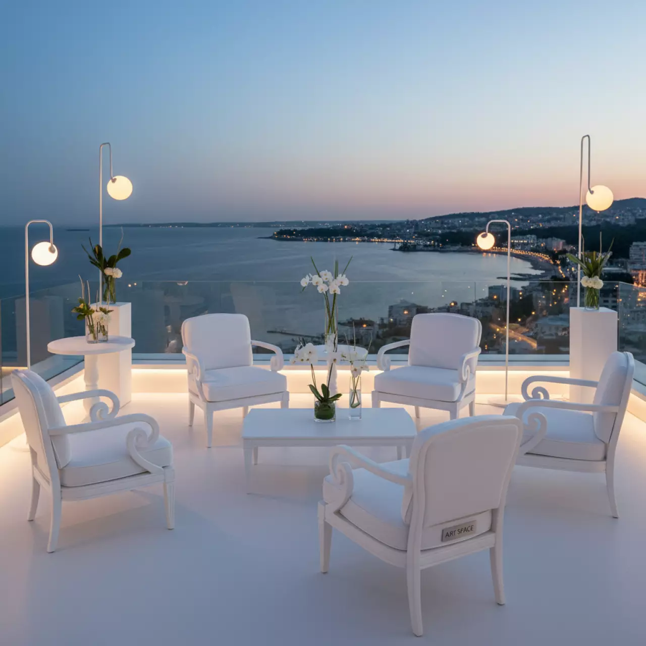 Аренда Садовая мебель белая RDT 054 7 RCC 054 в ресторане «Паруса» — ART SPACE
