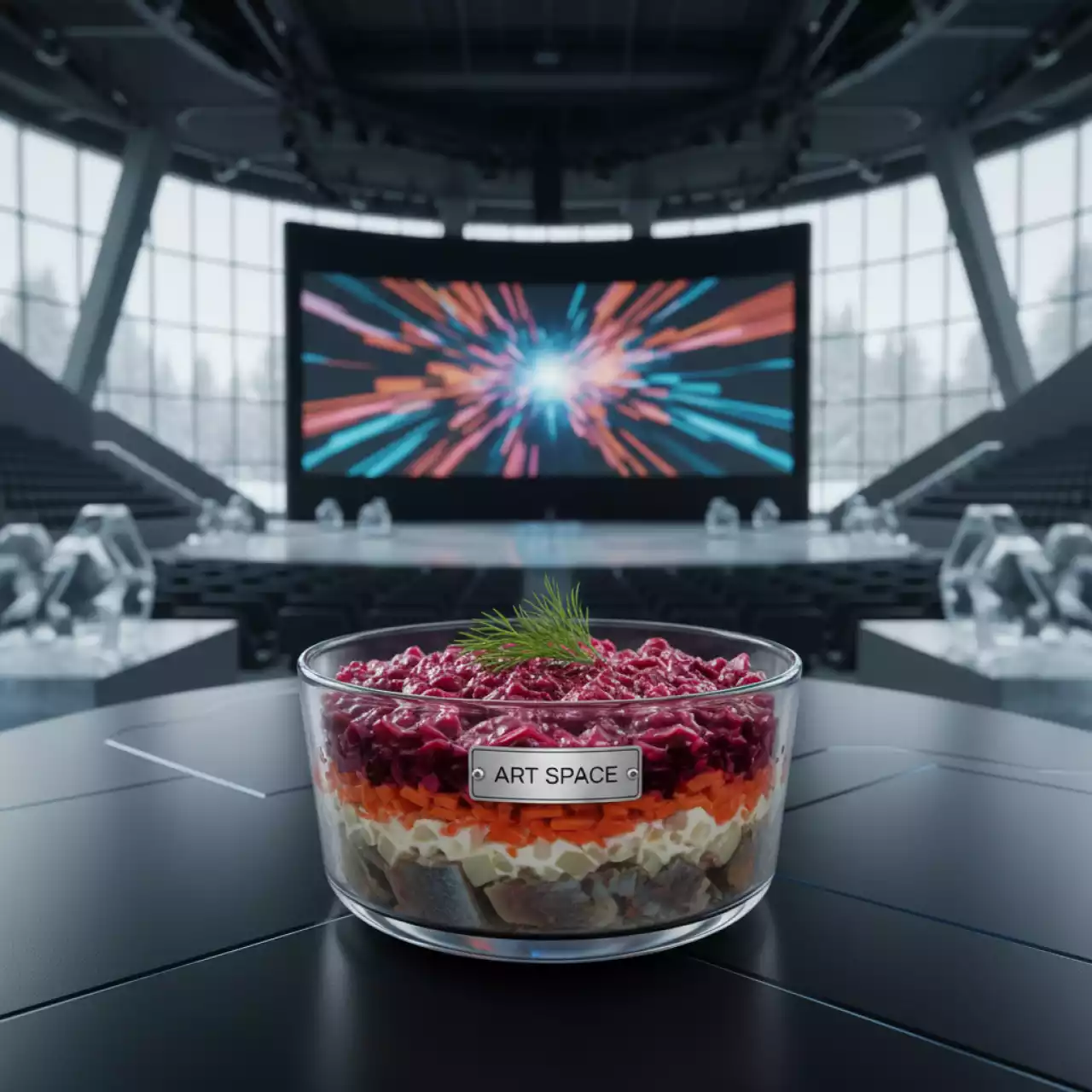 Аренда Салат "Сельдь под шубой" в ледовом дворце «Большой» — ART SPACE