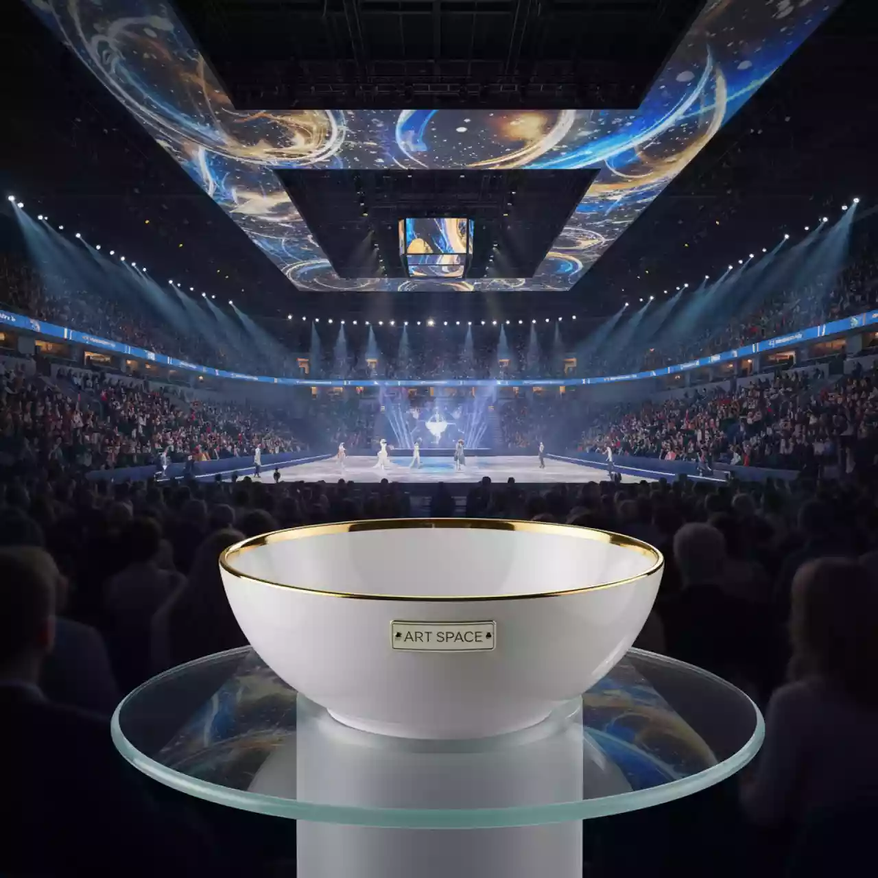 Аренда Салатник Беладонна белый с золотой каймой D 17,5 см H 7 см в Ледовом дворце «Айсберг» — ART SPACE