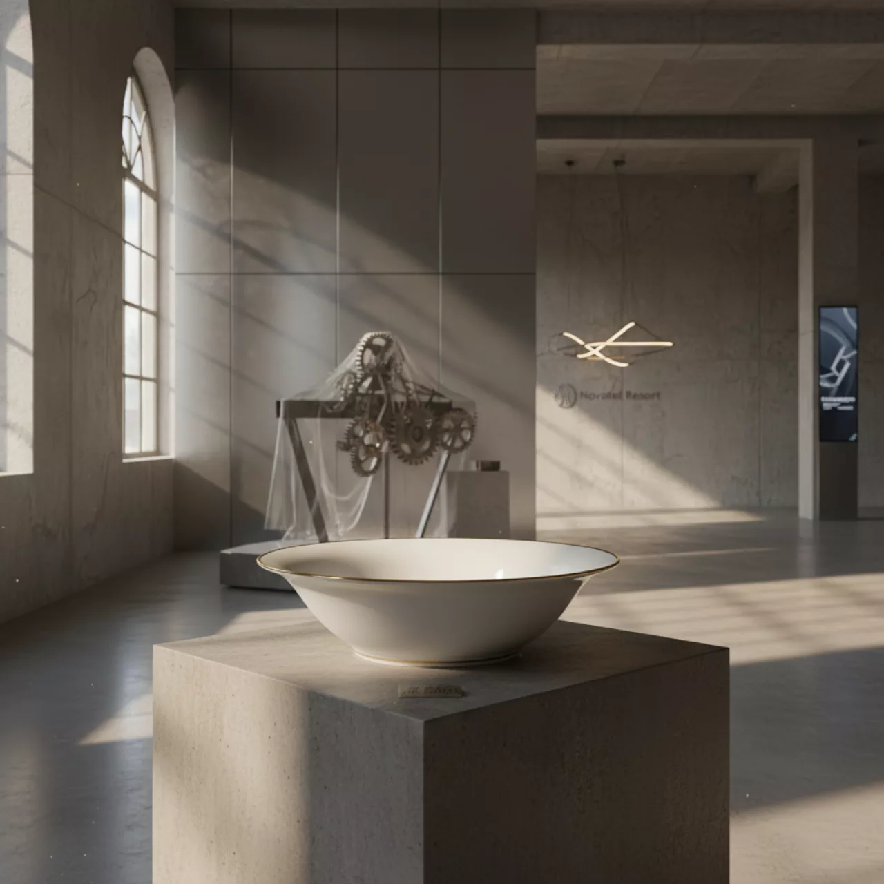 Аренда Салатник Беладонна белый с золотой каймой D 200 мм H 65 мм в Novotel Resort — ART SPACE