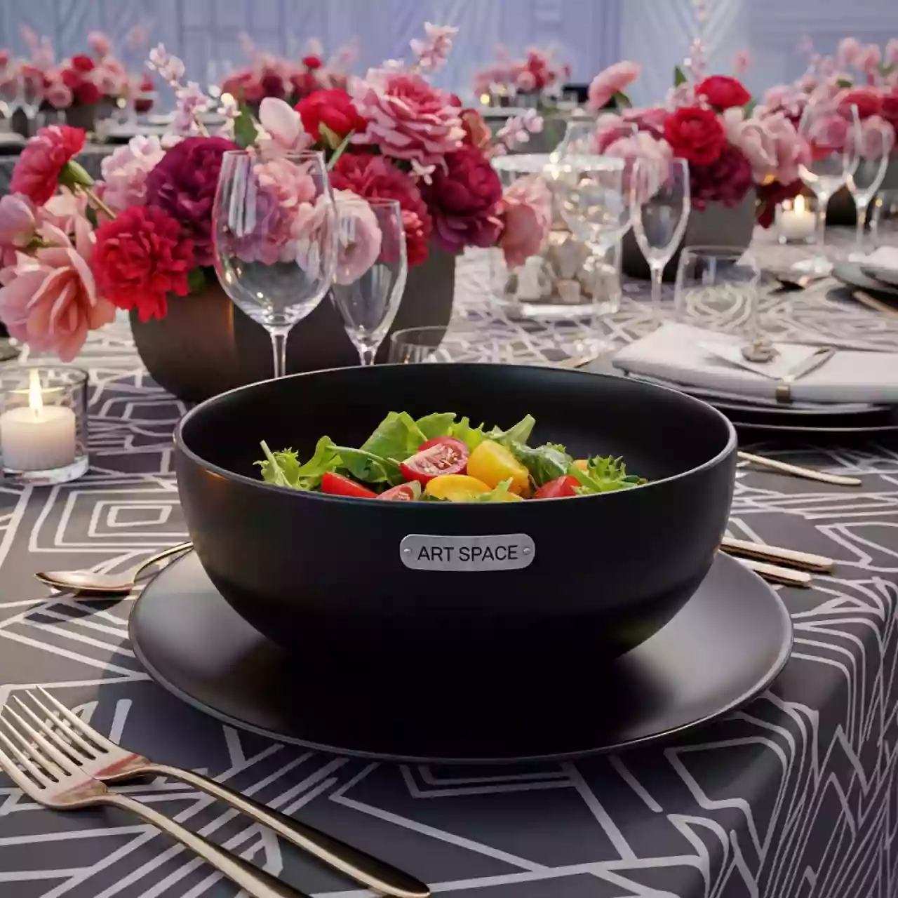 Аренда Салатник Элит Парагвай чёрный 190х65 мм 1250 мл в ледовом дворце «Роза Хутор» — ART SPACE