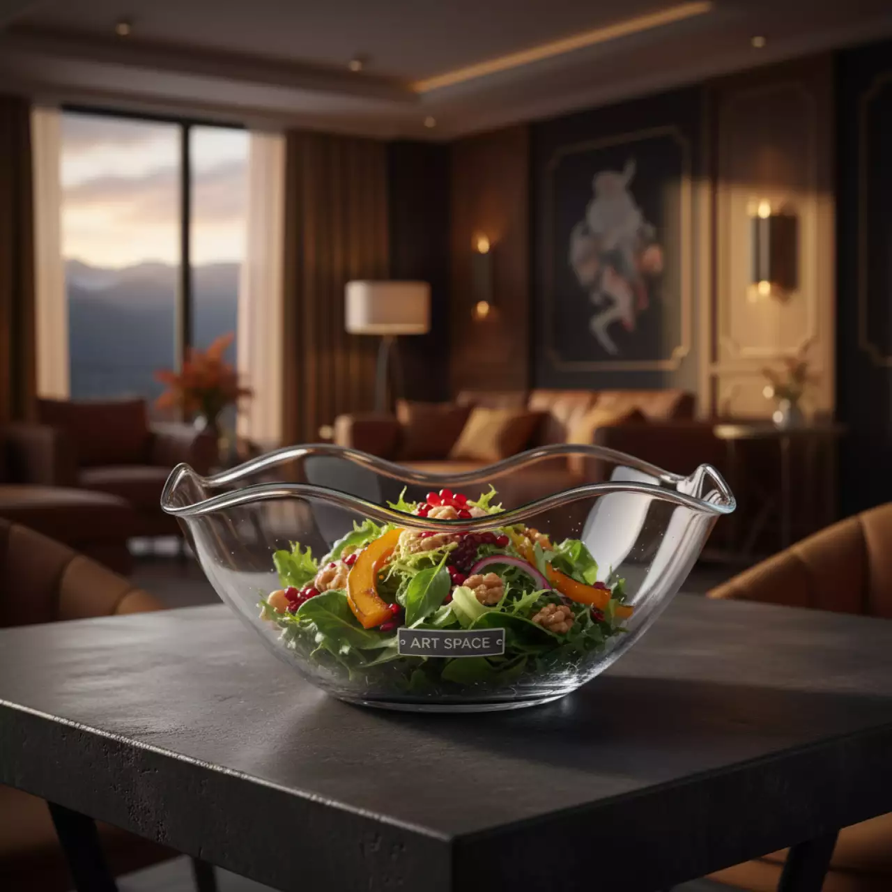 Аренда Салатник фуршетный с волнистым краем прозрачный в Rixos Krasnaya Polyana — ART SPACE