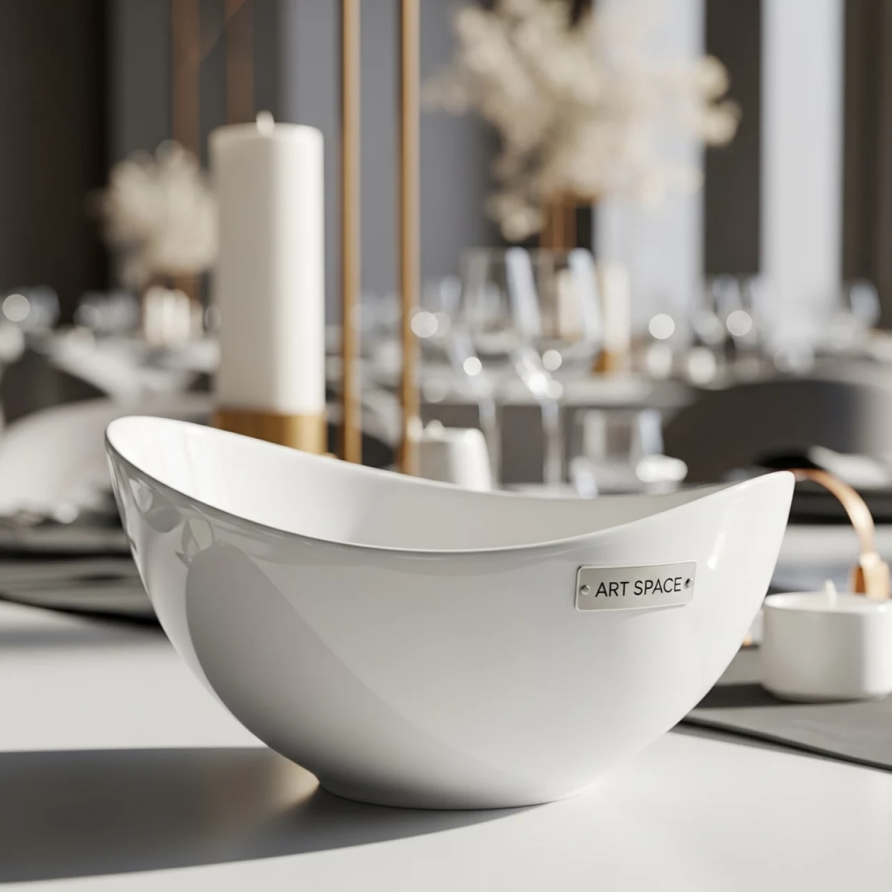 Аренда Салатник "Капля" фарфор 1,3 л высота 55 мм длина 233 мм ширина 290 мм в Гранд Отель Сочи — ART SPACE