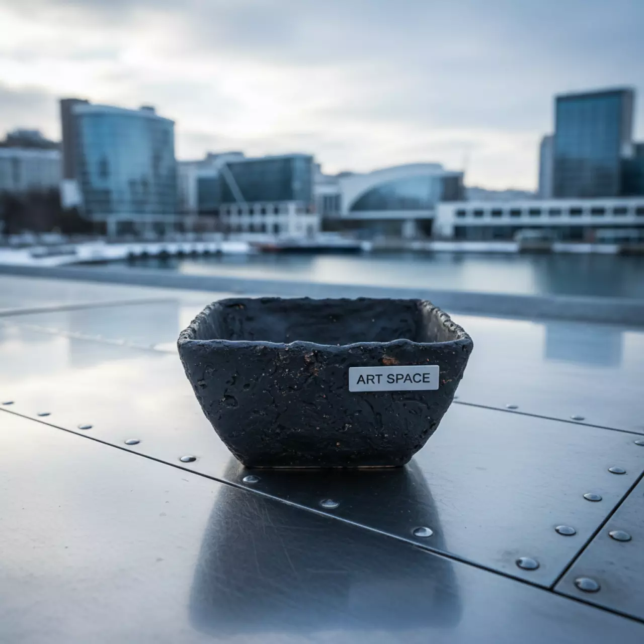 Аренда Салатник Молизе резной чёрный с обжигом 100х100 мм на территории Морпорта Сочи — ART SPACE