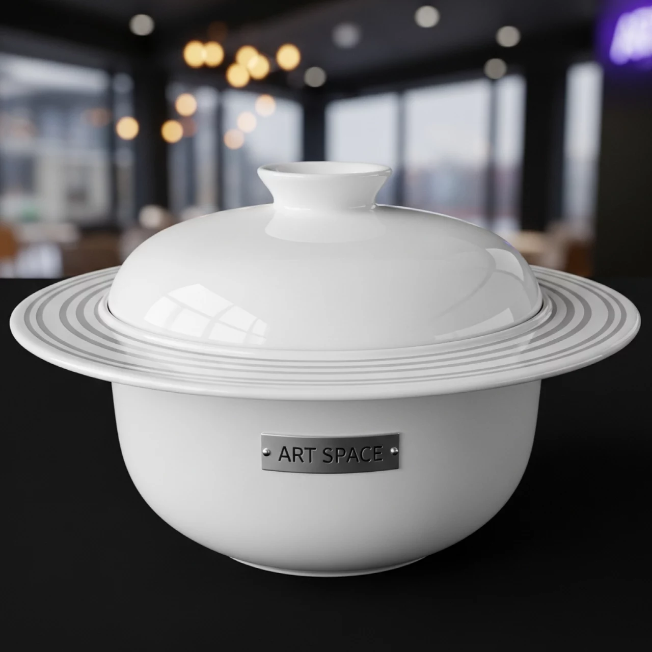 Аренда Салатник Сатурн с крышкой фарфор 350 мл D 18 H 5 см в ресторане «Voda» — ART SPACE