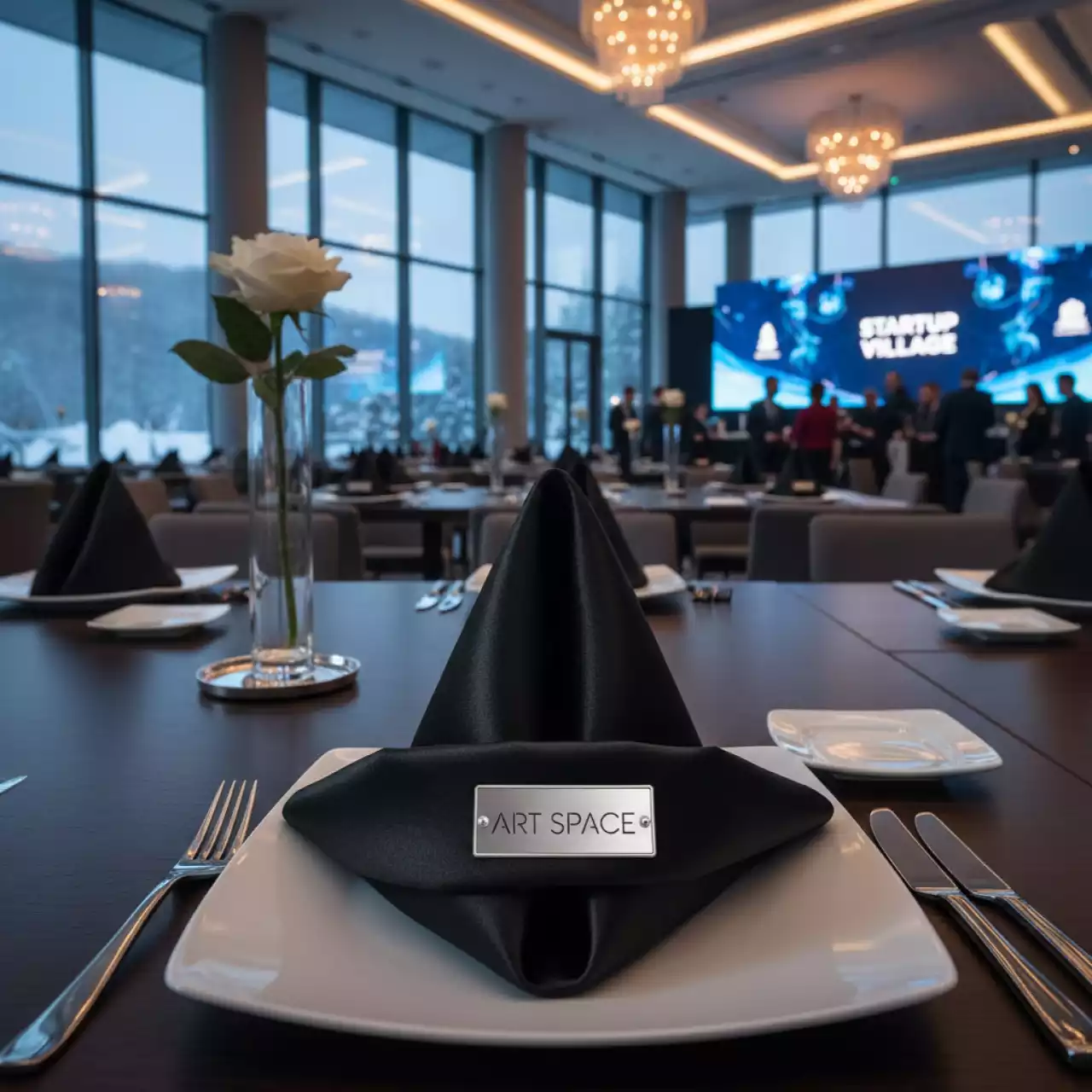 Аренда Салфетка 45х45 см атласная черная в санатории «Черноморье» — ART SPACE