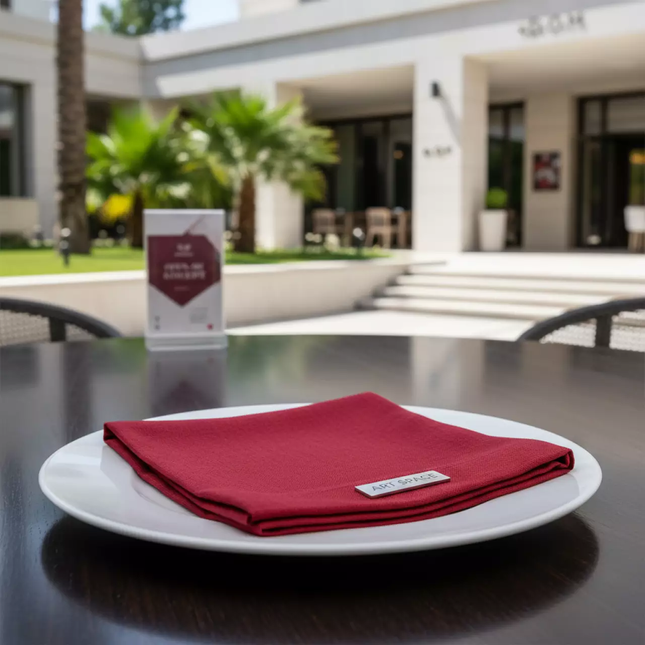 Аренда Салфетка 45х45 см красная кармин в ресторане «D.O.M» — ART SPACE