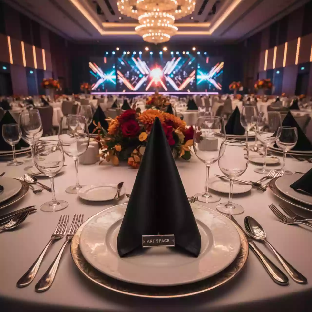 Аренда Салфетка атласная Аккорд черная light в конгресс-холле отеля Жемчужина — ART SPACE