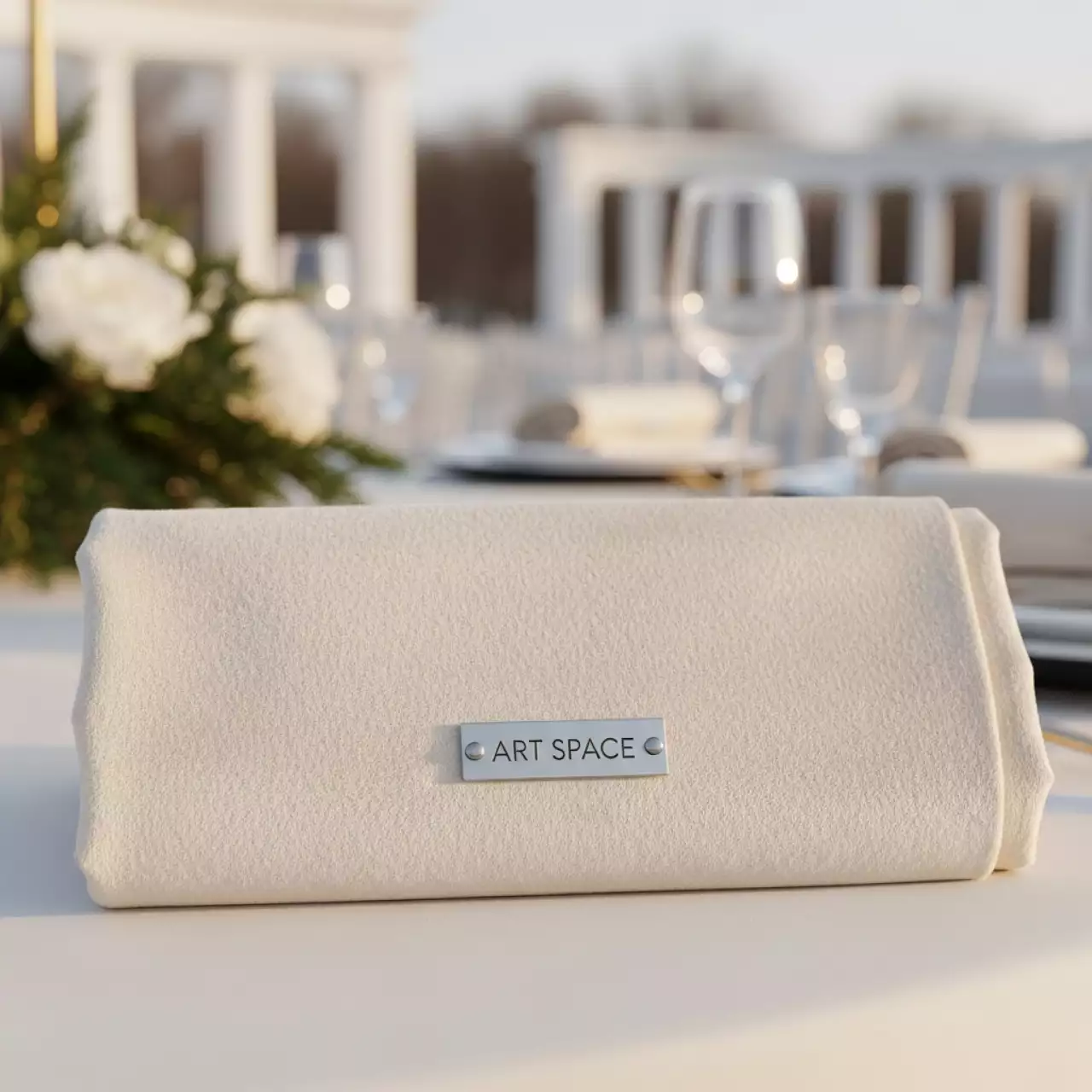 Аренда Салфетка банкетная Бархат кремовая в парке «Ривьера» — ART SPACE