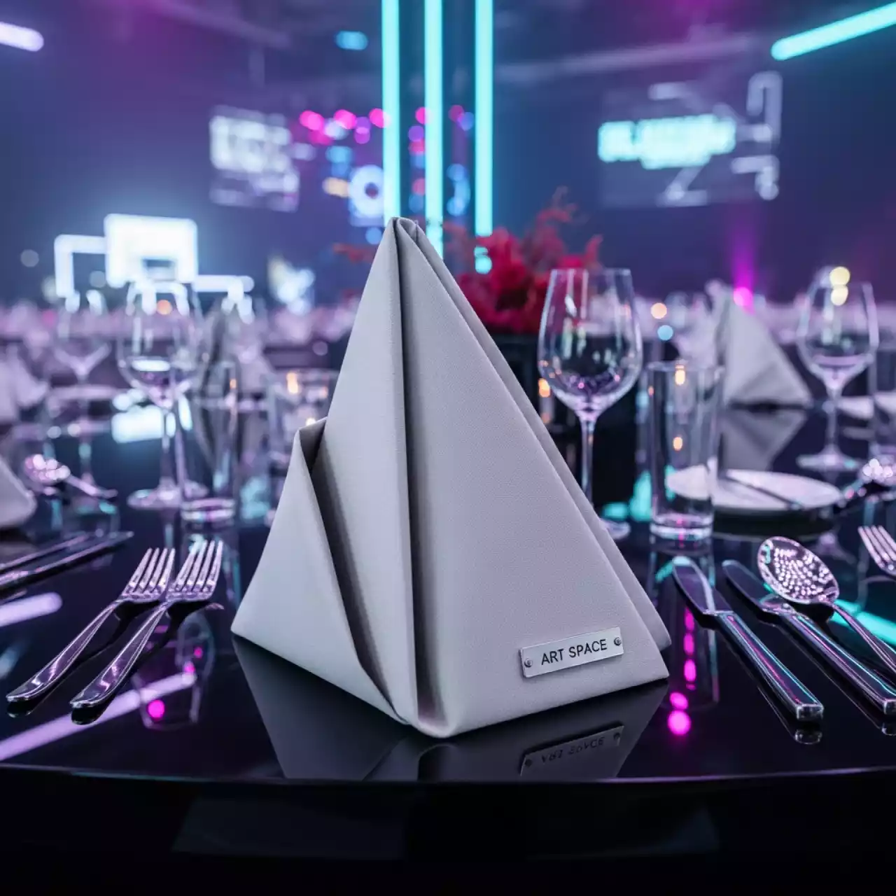 Аренда Салфетка банкетная Габардин светло серая в Gamma Sirius — ART SPACE