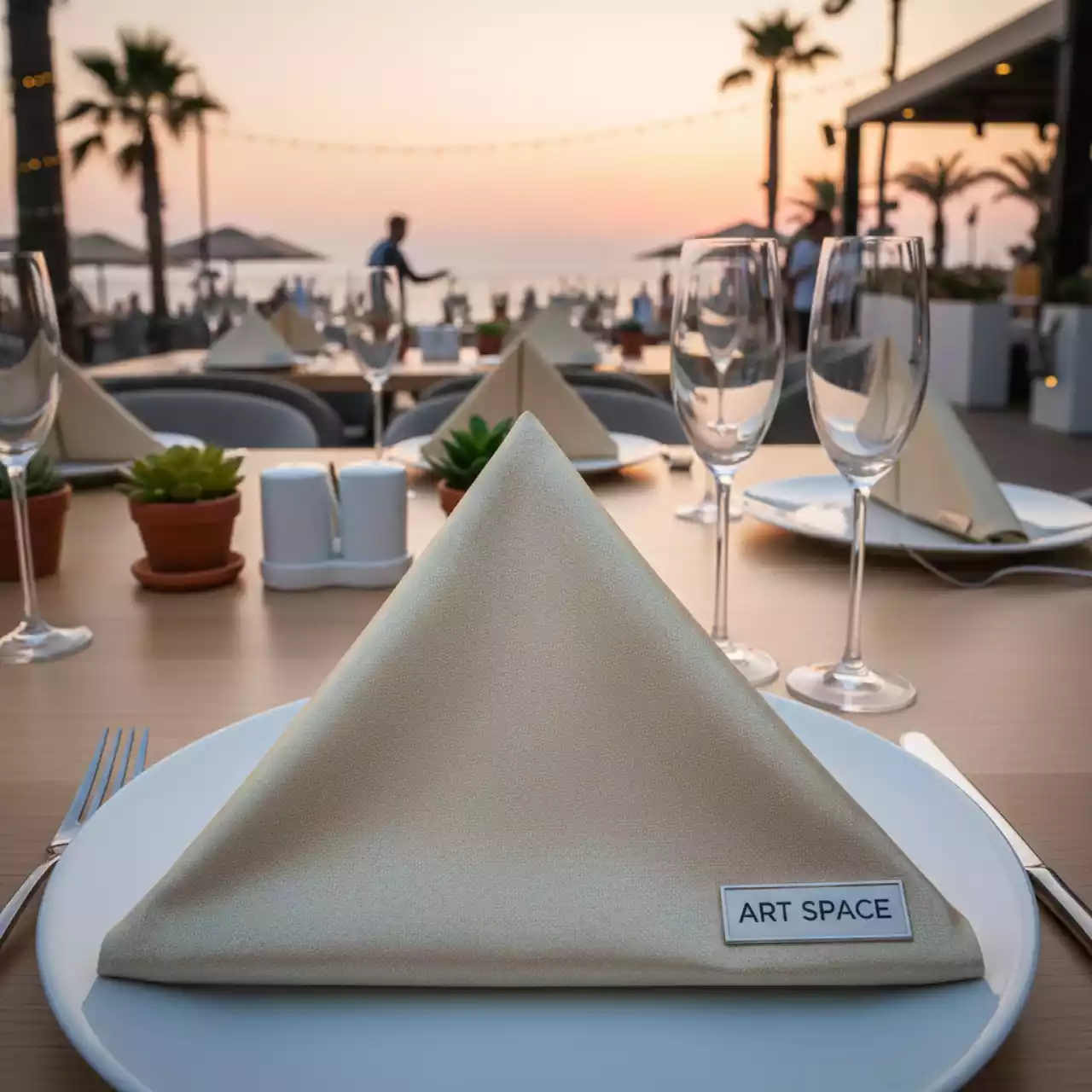 Аренда Салфетка банкетная холодное золото пляжный комплекс VinoGrad — ART SPACE