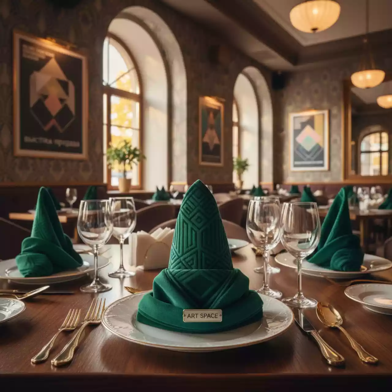 Аренда Салфетка бархатная изумрудная Илер в ресторане «Плакучая Ива» — ART SPACE