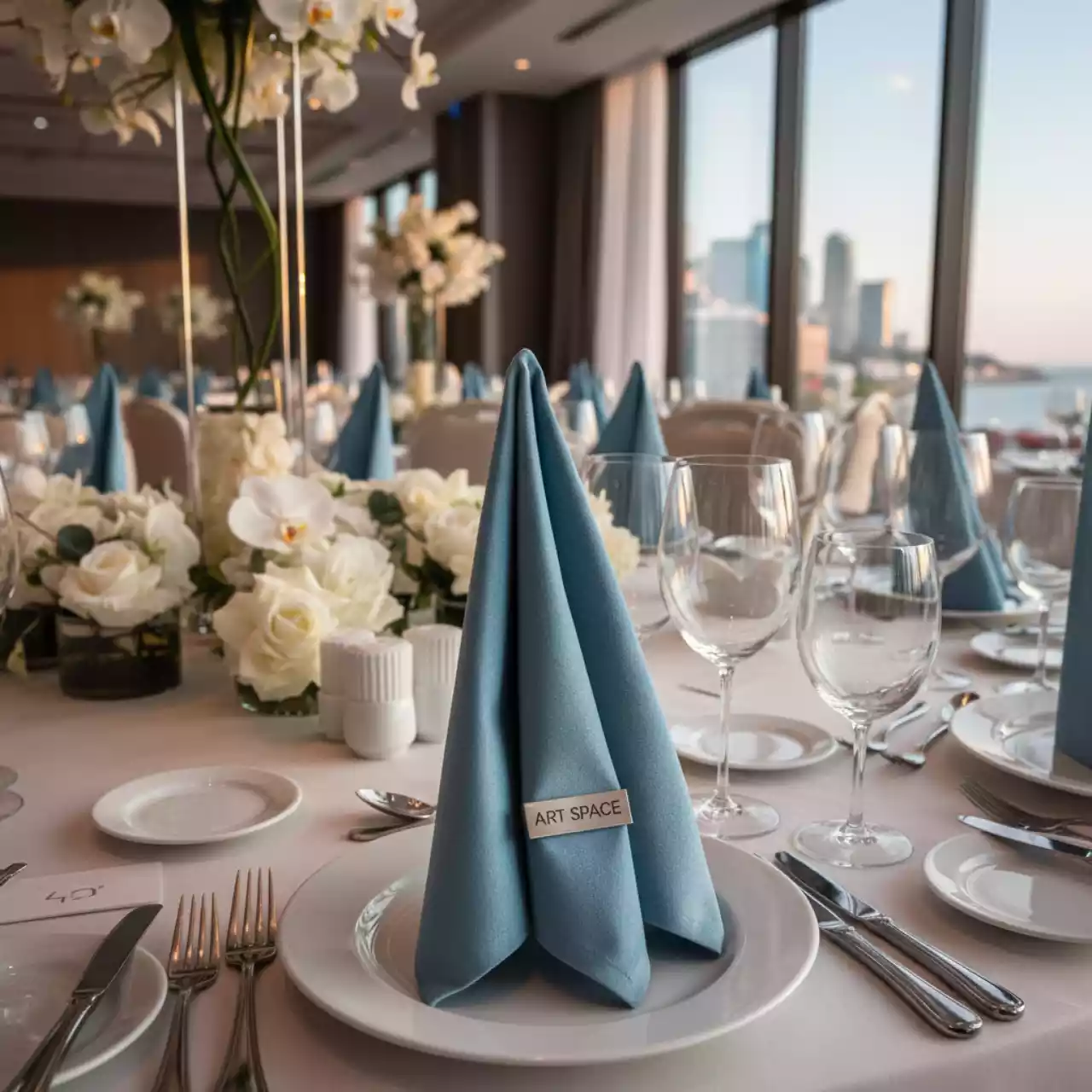 Аренда Салфетка бархатная матовая Альт голубая в City Park Hotel Sochi — ART SPACE