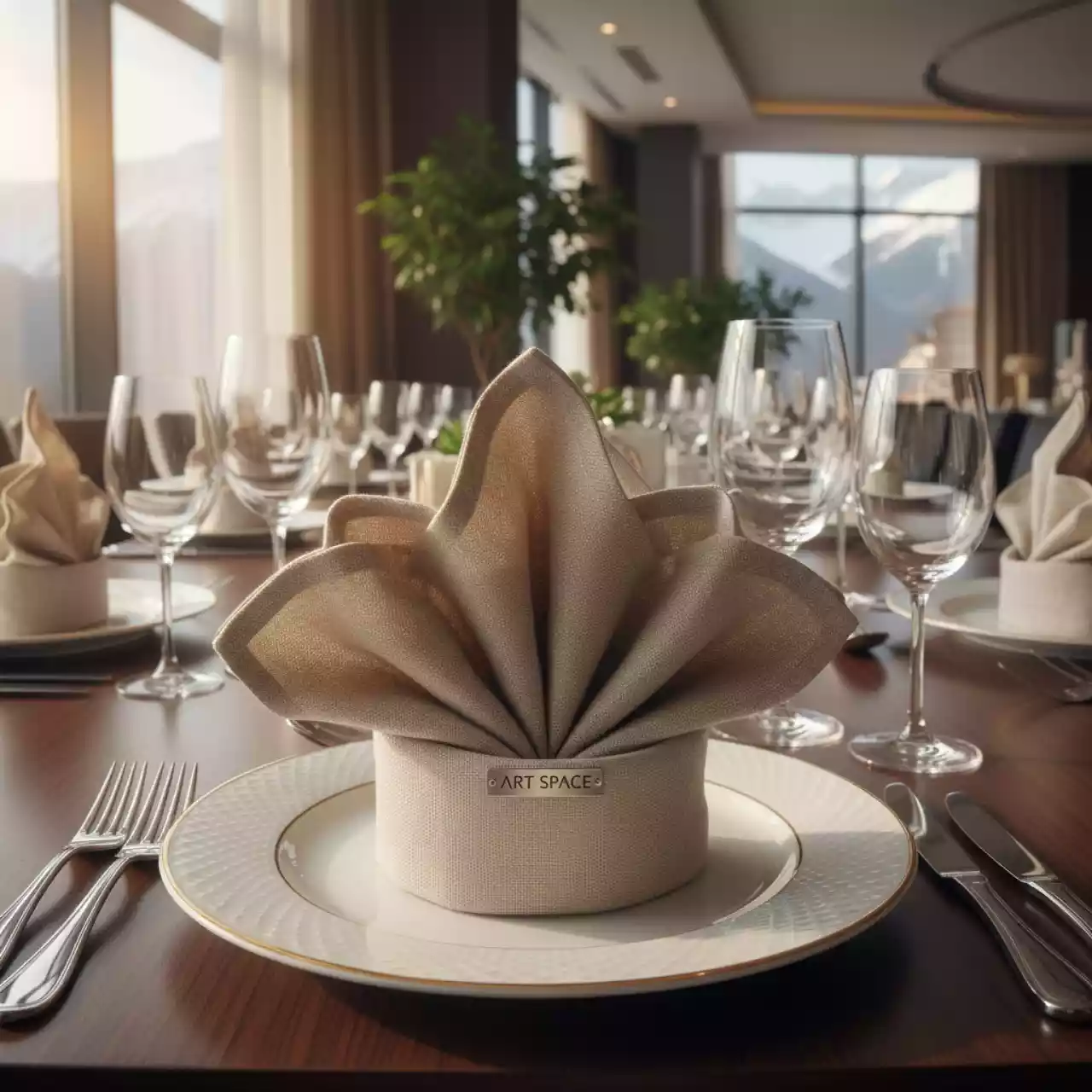 Аренда Салфетка бежевая лен 45х45 см в Golden Tulip Rosa Khutor — ART SPACE