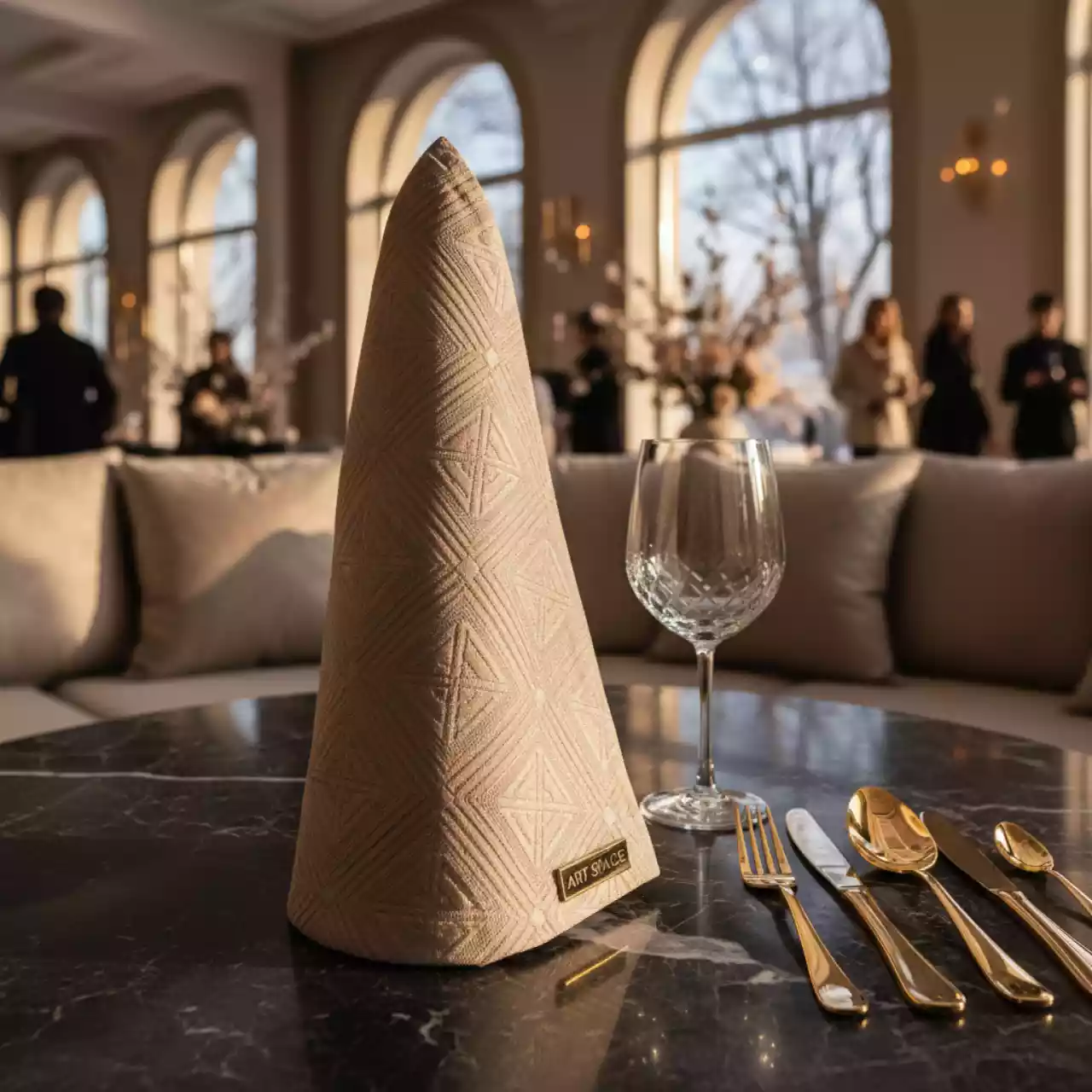 Аренда Салфетка бежевая жаккард в парке «Ривьера» — ART SPACE