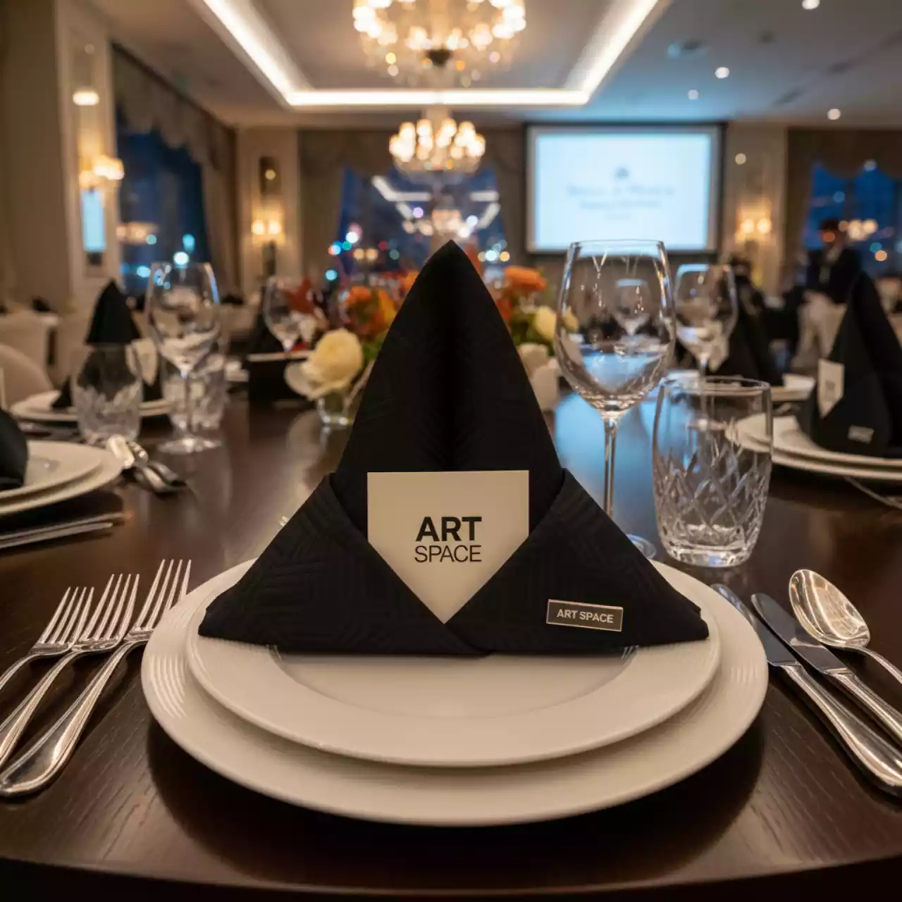 Аренда Салфетка черная Жаккард 45х45 см в Stella di Mosca — ART SPACE