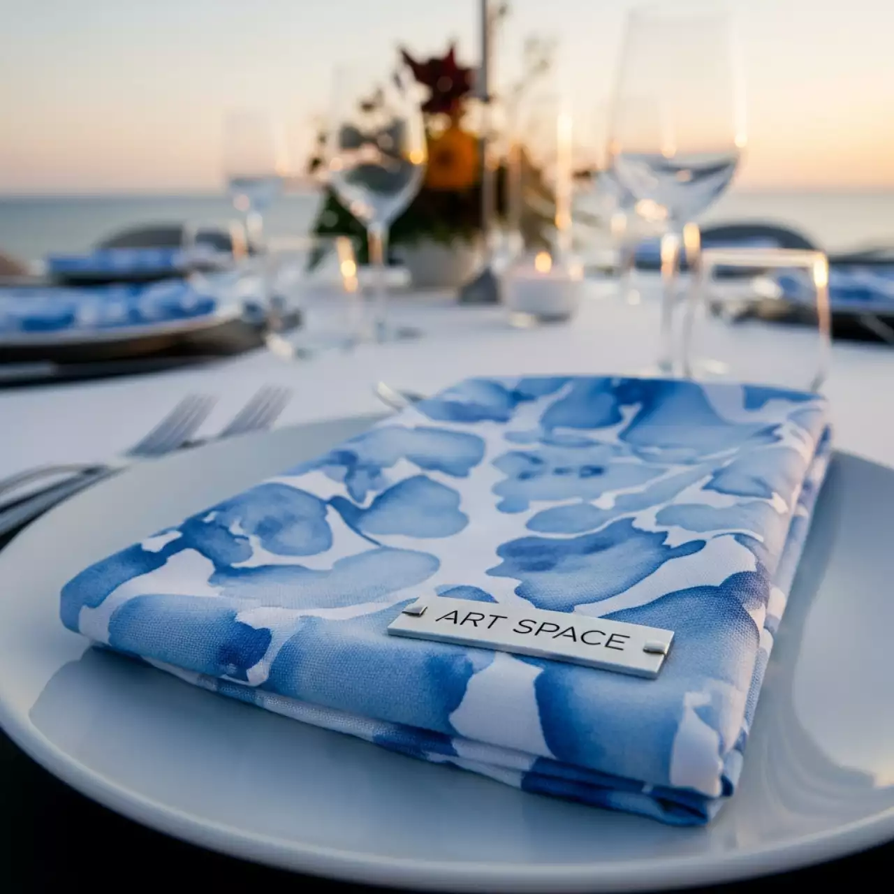 Аренда Салфетка DUCK голубая роспись на пляжных клубах Хосты — ART SPACE