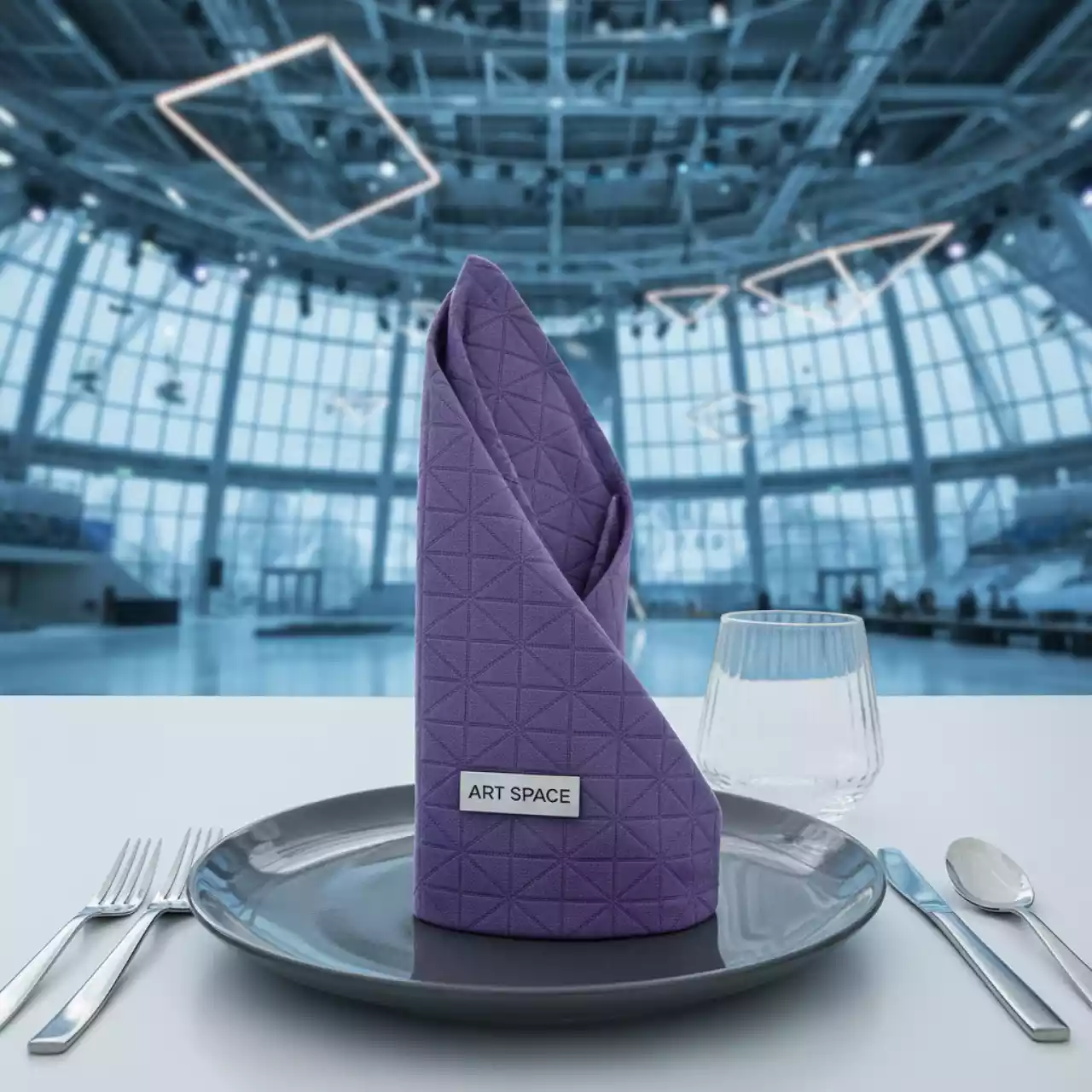Аренда Салфетка DUCK сиреневая геометрия в ледовом дворце «Большой» — ART SPACE
