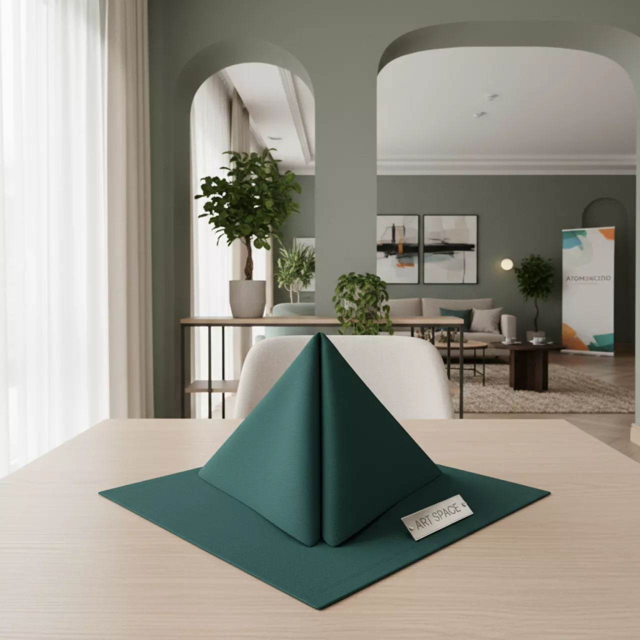 Аренда Салфетка габардин темно изумрудный 400х400 в Sport Inn Hotel & Wellness — ART SPACE