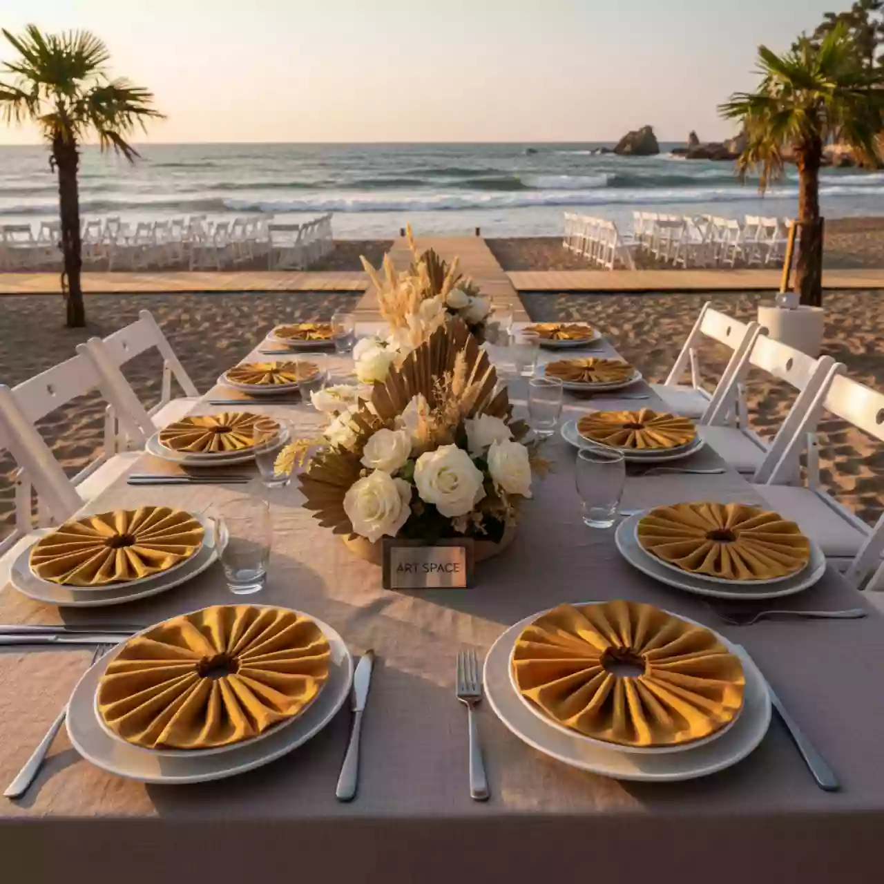 Аренда Салфетка габардиновая Рондо золотистая на пляже «Маяк» — ART SPACE