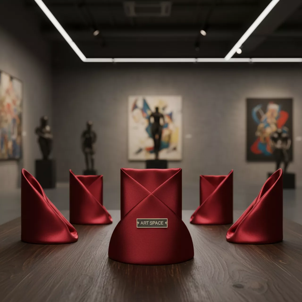 Аренда Салфетка красная гладь ричард в Omega Sirius — ART SPACE