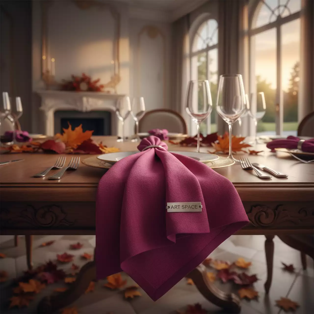 Аренда Салфетка муслиновая фуксия Тирсо на вилле «Анна» — ART SPACE