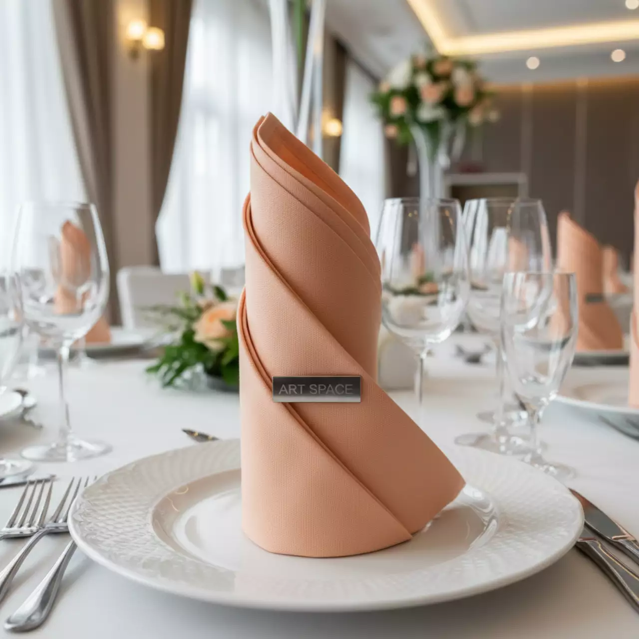 Аренда Салфетка персиковая 45х45 см в санатории «Октябрьский» — ART SPACE