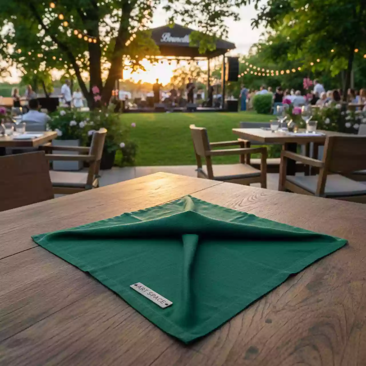 Аренда Салфетка текстиль зеленая малахитовая 45х45 см в ресторане «Brunello» — ART SPACE