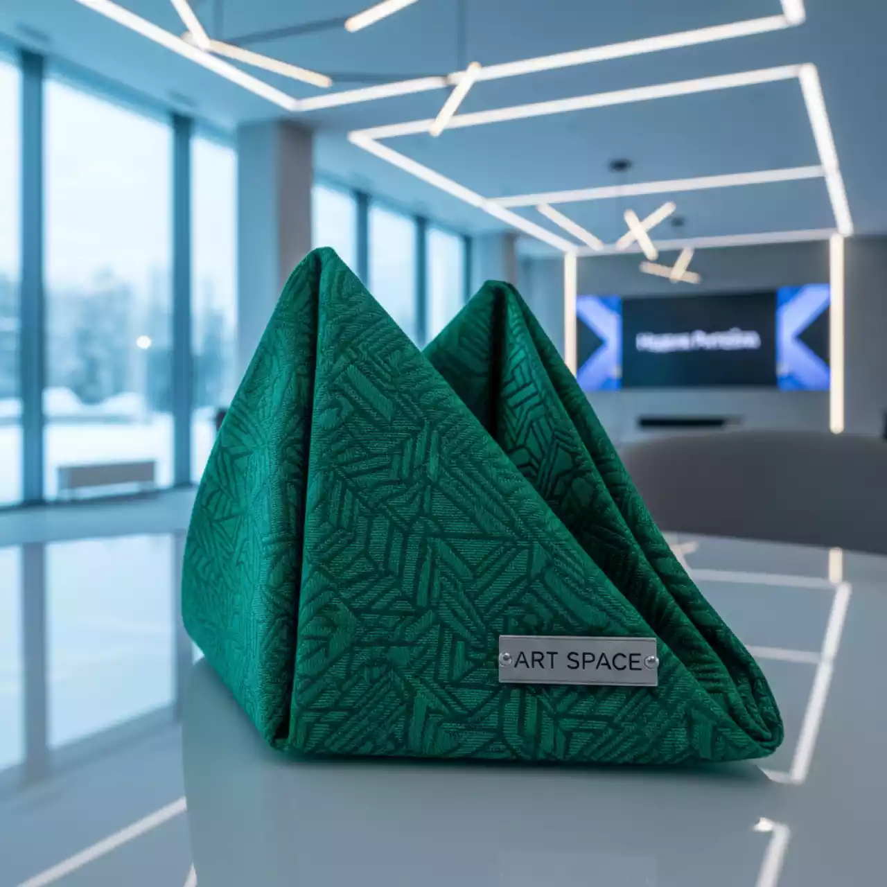 Аренда Салфетка жаккардовая зеленая 45х45 см в Karat Resort — ART SPACE