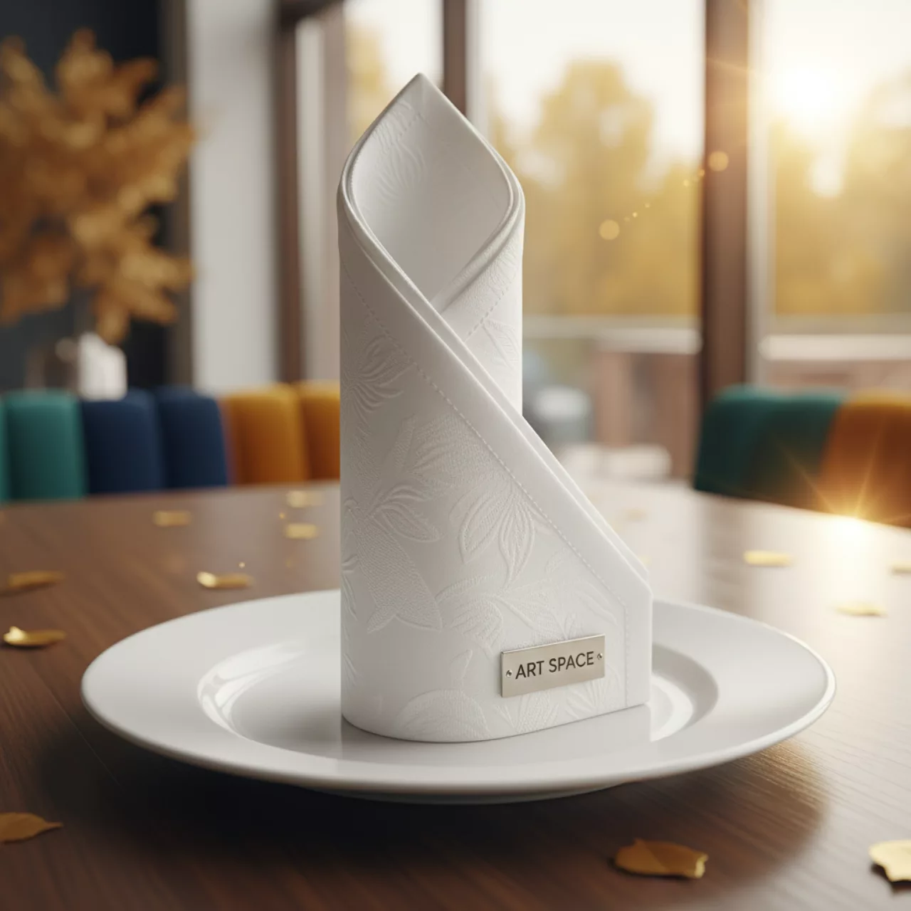 Аренда Салфетки белые орнамент "Лист лилии" 40х40 см в комплексе «Дагомыс» — ART SPACE