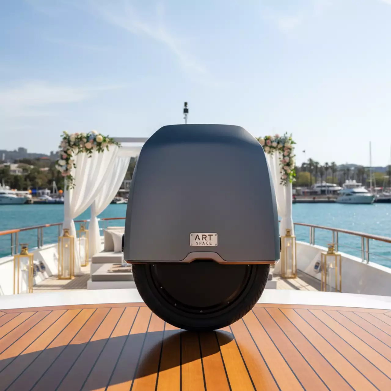 Аренда Самокат моноколесо на VIP теплоходе (Морпорт Сочи) — ART SPACE